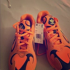 Orange dark blue yellow adidas yung 1s